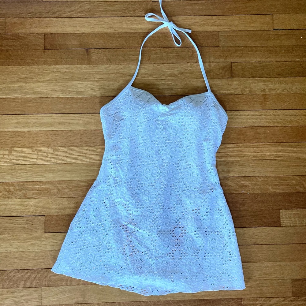 White Lace One Piece Swimsuit